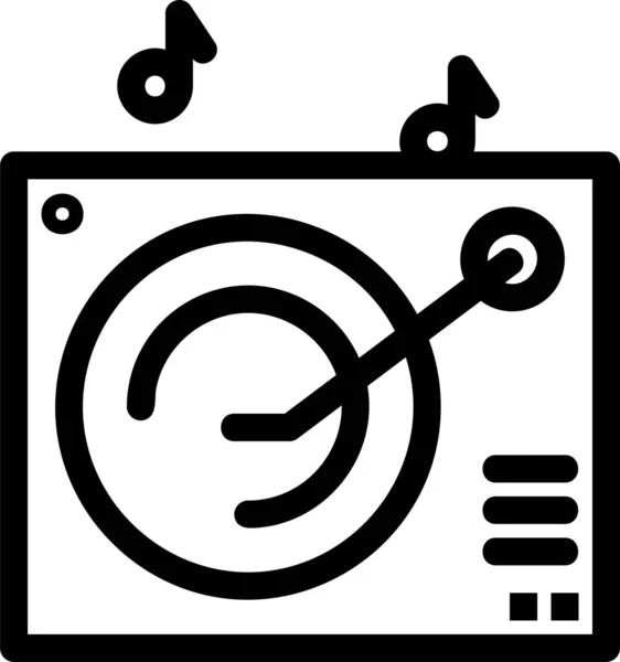 Audio Gramophone Music Icon Outline Style — Stock Vector