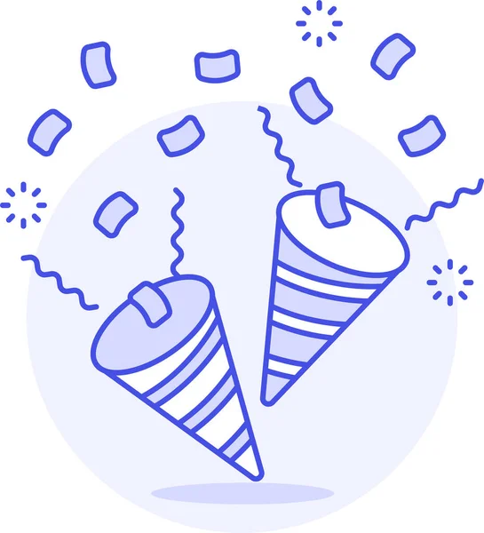 Brithday Celebration Cone Icon Filled Outline Style — Stock Vector