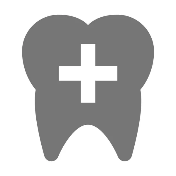 Dentiste Santé Icône Dent Dans Style Solide — Image vectorielle