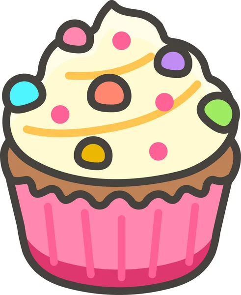 1F9C1 Cupcake Filled Outline Icon Filled Outline Style — Stockový vektor