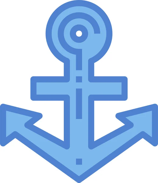 Ankerboot Segler Ikone — Stockvektor