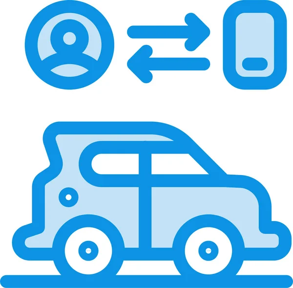 Auto Mann Technologie Ikone Ausgefüllten Outline Stil — Stockvektor