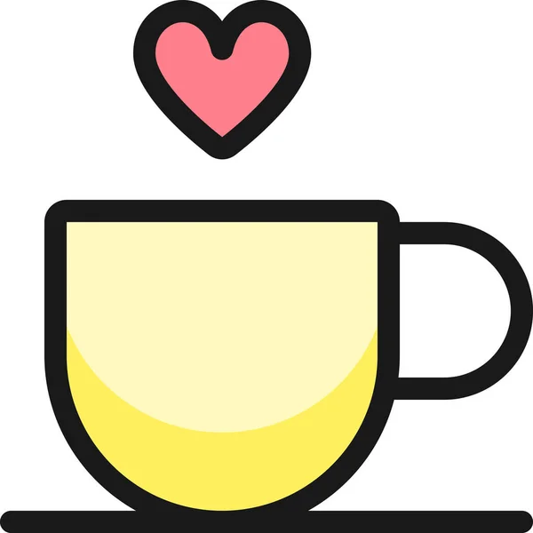 Citas Icono Taza Llena Contorno Estilo Contorno Lleno — Vector de stock