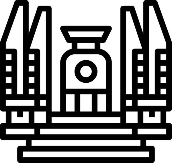 Icono Hito Democracia Bangkok Estilo Esquema — Vector de stock