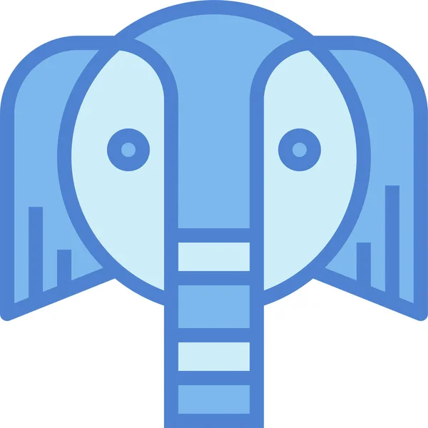 Elefant Säugetier Wildlife Ikone Gefülltem Outline Stil — Stockvektor