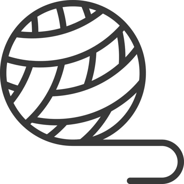 アウトラインスタイルのウールボール糸アイコン — ストックベクタ