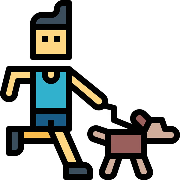 Собака Фізичні Вправи Люди Значок Зоомагазині Категорії — стоковий вектор
