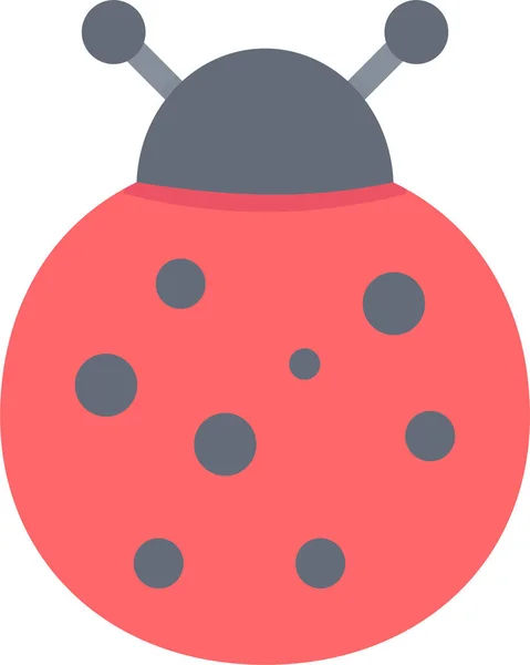 Bug Ladybug Luck Icon Flat Style — Stock Vector