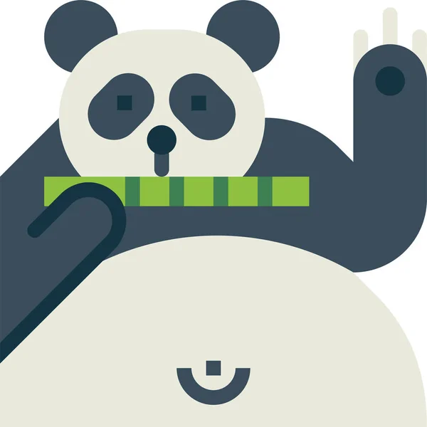 Panda Niedźwiedź Ikona Zwierząt — Wektor stockowy