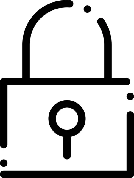 Blocco Password Icona Sicura Stile Contorno — Vettoriale Stock