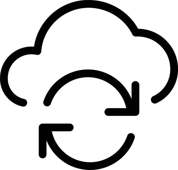 Ikona Sieci Internetowej Chmurze Zarysie — Wektor stockowy