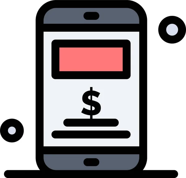 Значок Мобильного Сервера Доллара Категории Бизнес Менеджмента — стоковый вектор
