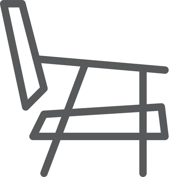 Stuhl Seite Dekor Symbol Umriss Stil — Stockvektor