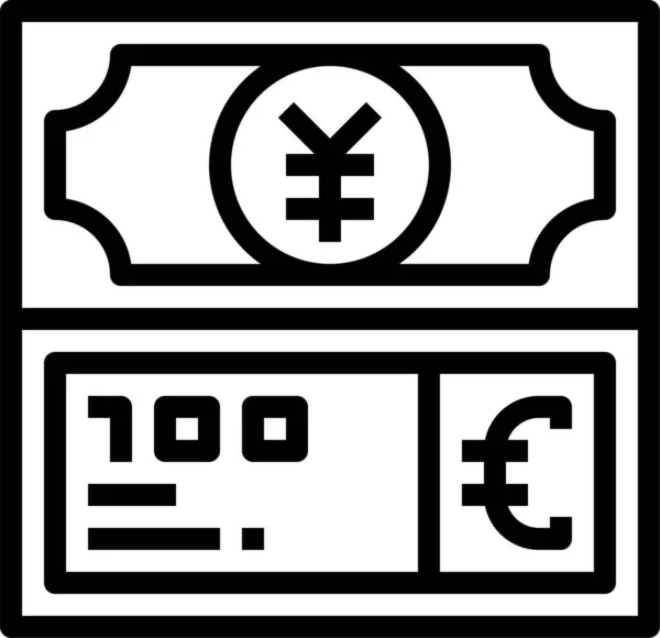 Geldmunt Munt Pictogram Omtrek Stijl — Stockvector