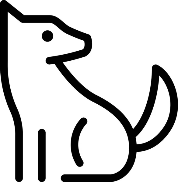 动物犬类哺乳动物的轮廓图标 — 图库矢量图片