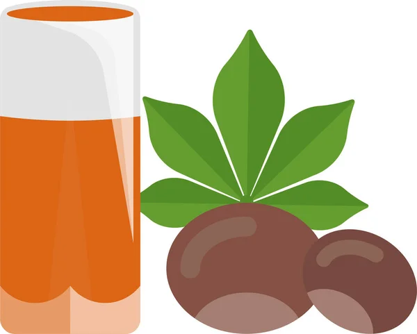 Chestnut Drink Food Icon Flat Style — Stock Vector