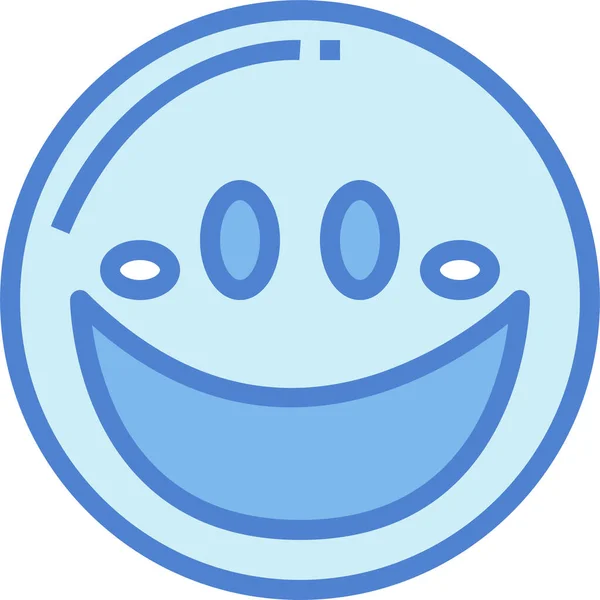 Emoticono Cara Icono Feliz Estilo Contorno Lleno — Vector de stock