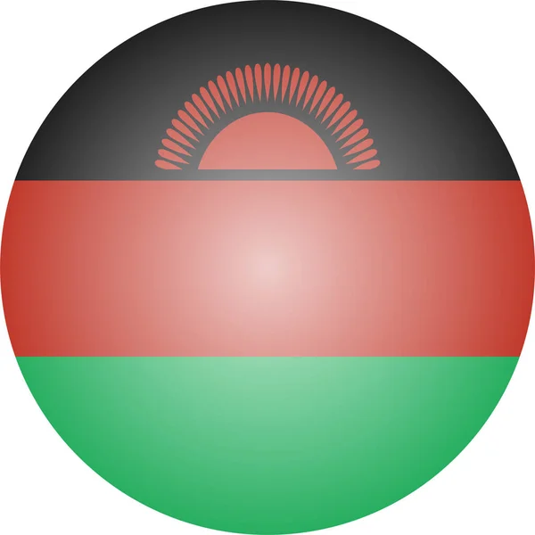 Flaga Kraju Malawi Ikona Stylu Odznaki — Wektor stockowy