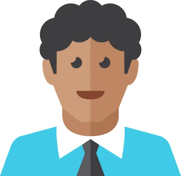 Hombre Icono Avatar Plano Estilo Plano — Vector de stock