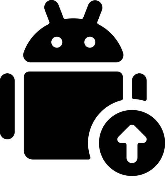 Ícone Upload Android Estilo Sólido —  Vetores de Stock