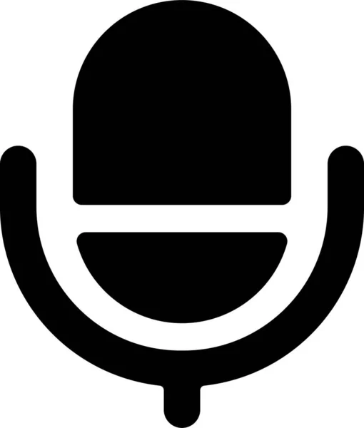 Mikrofon Alternatywna Ikona Mikrofonu Stałym Stylu — Wektor stockowy