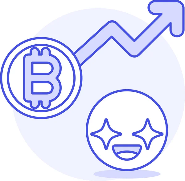 Asset Bitcoin Crypt Icon Filled Outline Style — Stock Vector
