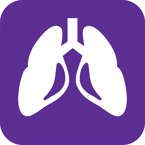 固形の肺の解剖学的アイコンは — ストックベクタ