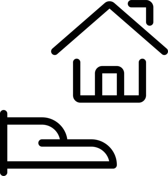 Estate Hand Home Icon Outline Style — Stock Vector