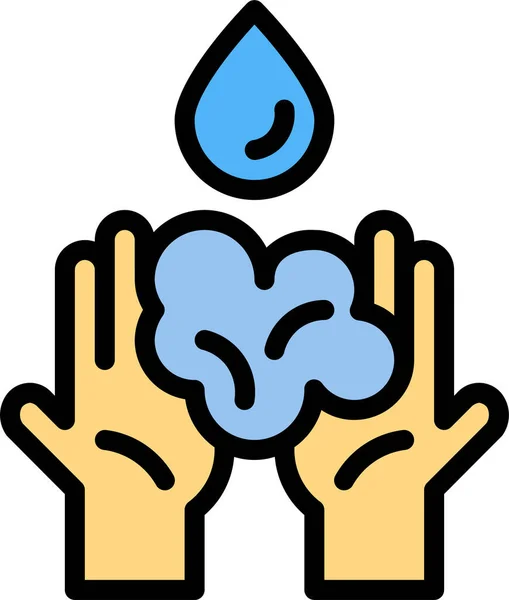 Hände Waschen Wasser Symbol — Stockvektor