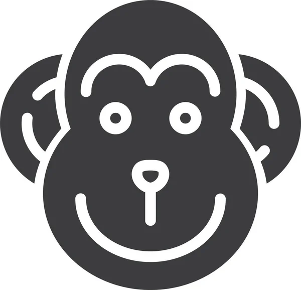 Mono Mono Chino Icono Estilo Sólido — Vector de stock