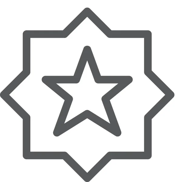 Rango Icono Premio Estrella Estilo Esquema — Vector de stock