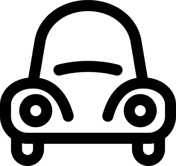 Auto Retro Reizen Pictogram Grote Lijnen — Stockvector