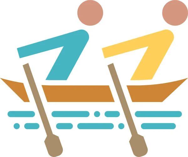 Icona Della Ricreazione Delle Vacanze Barca Stile Contorno Pieno — Vettoriale Stock
