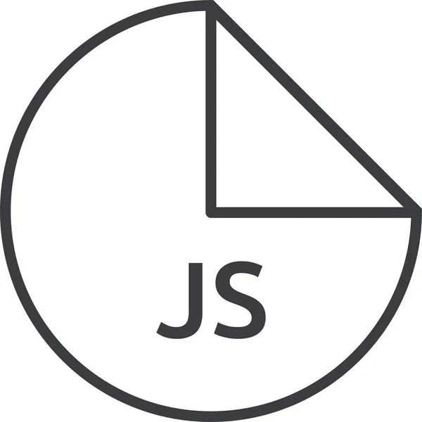 Icona Javascript Formato File Stile Contorno — Vettoriale Stock