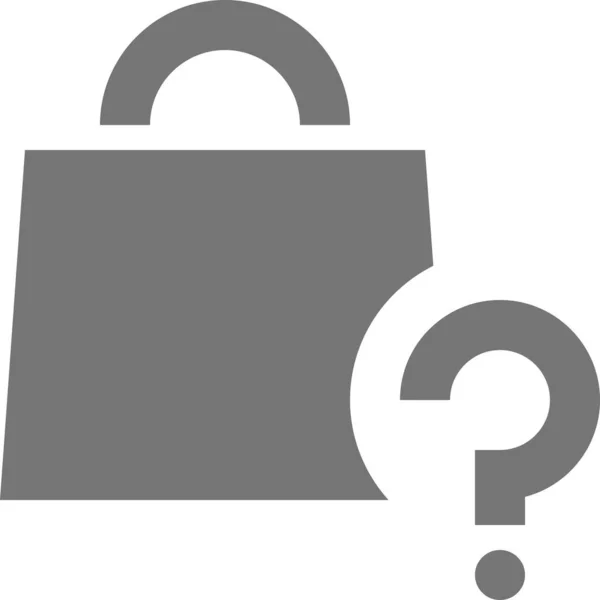 Bag Question Shopping Icon Solid Style — Stock Vector