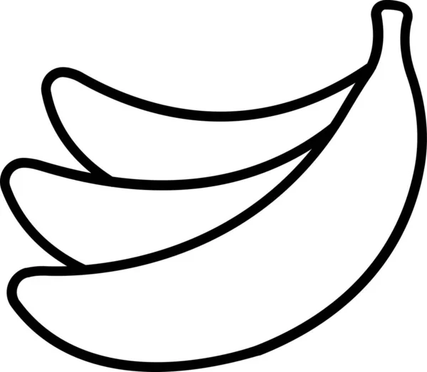 Икона Фруктов Банановой Еды Стиле Набросков — стоковый вектор