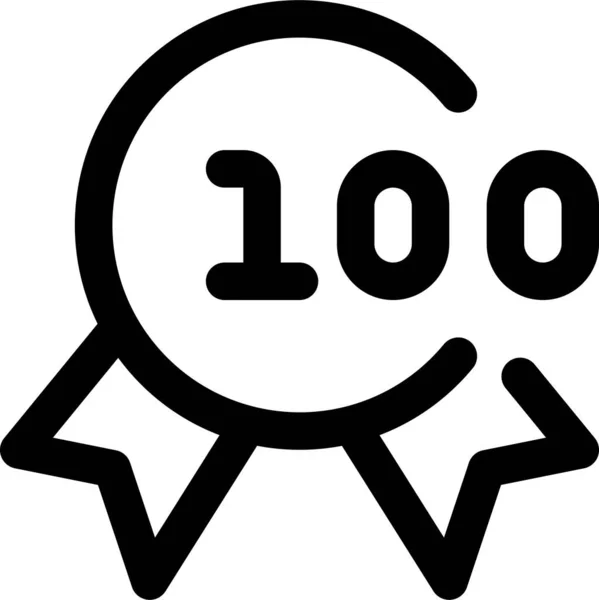 アウトラインスタイルで100の評価アイコンをゲーム — ストックベクタ