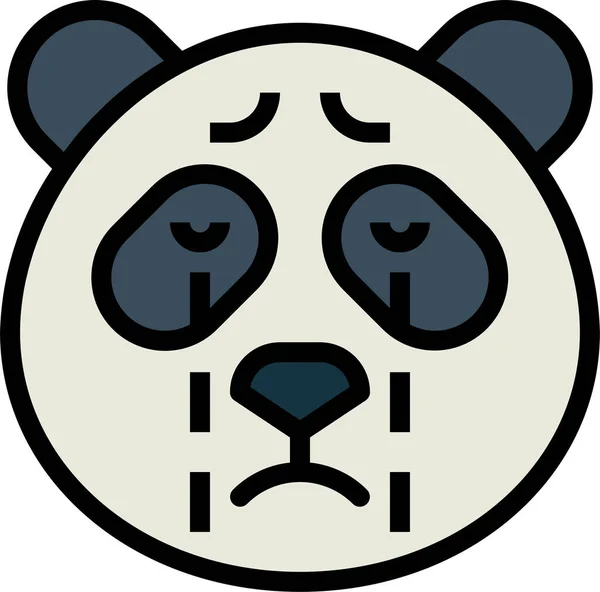 Panda Medve Állat Ikon Teltházas Stílusban — Stock Vector