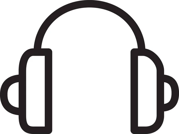 Headset Audio Fejhallgató Ikon Körvonalazott Stílusban — Stock Vector