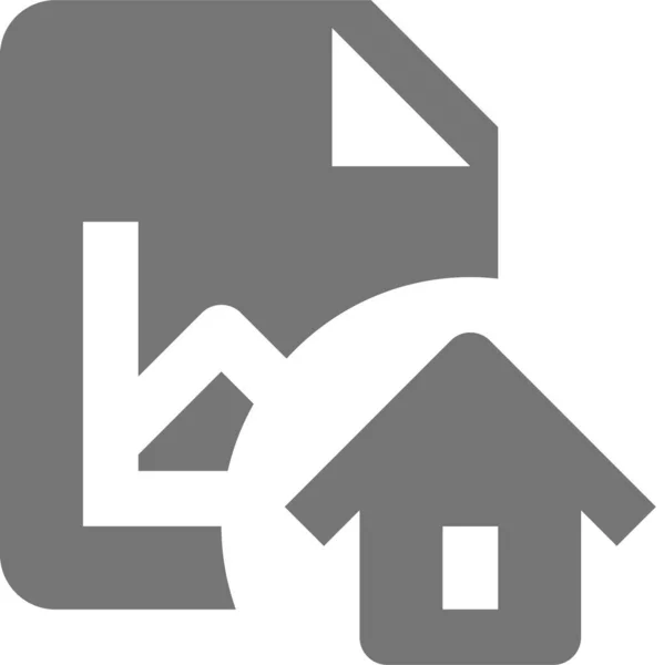Icona Del Grafico Home File Stile Solido — Vettoriale Stock