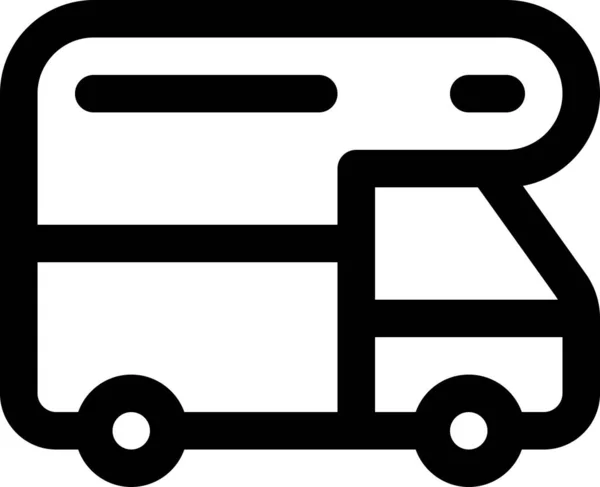 Vrachtwagen Vervoer Pictogram Grote Lijnen Stijl — Stockvector