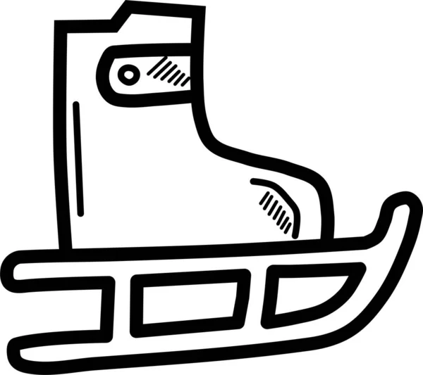 Shoes Skate Skateboard Icon Outline Style — Stock Vector