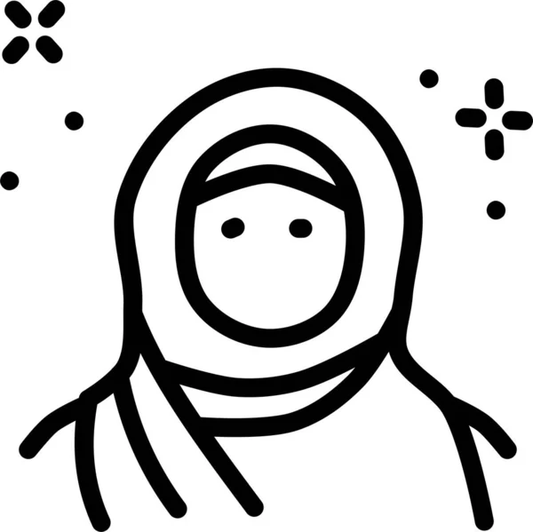 Burka Iszlám Muszlim Ikon Kézzel Rajzolt Stílusban — Stock Vector