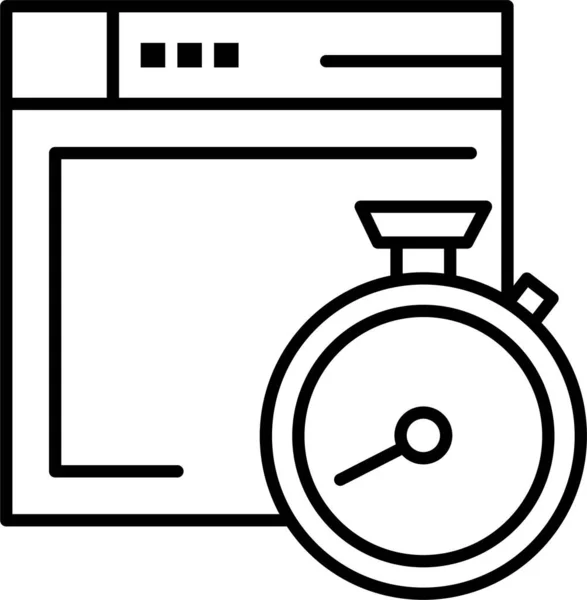 Brújula Brower Icono Computación Estilo Esquema — Vector de stock