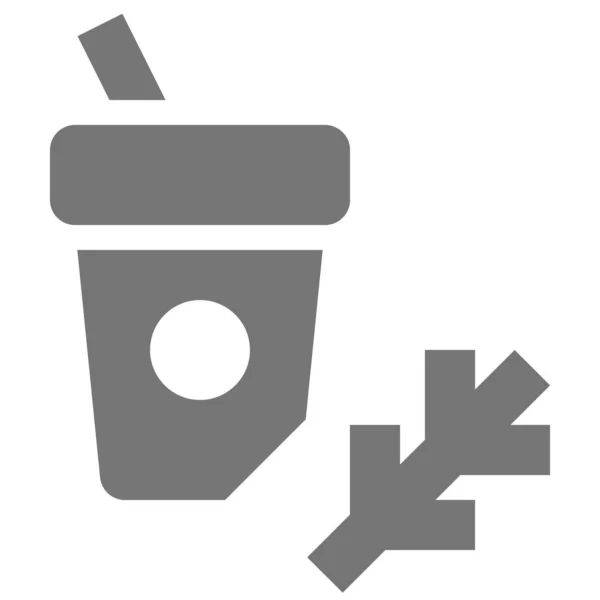 Ikona Napoju Organicznego Kawy Stałym Stylu — Wektor stockowy