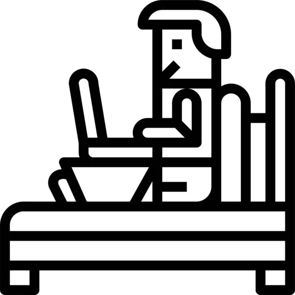 Cama Distancia Portátil Icono — Vector de stock