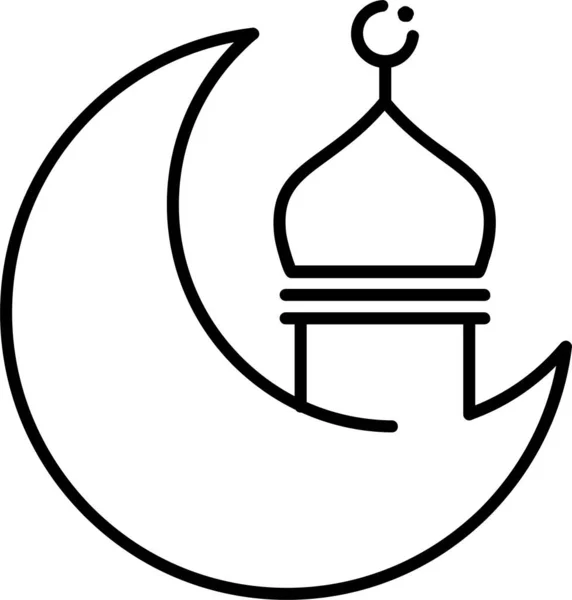 Ramadan Eid类别的穆斯林建筑清真寺图标 — 图库矢量图片
