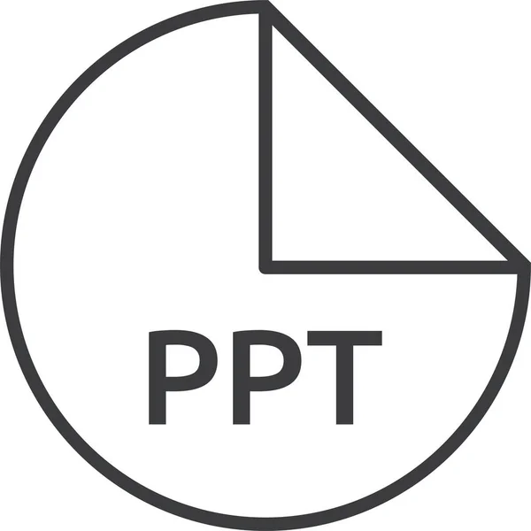 ファイル形式Pptアイコンアウトラインスタイル — ストックベクタ