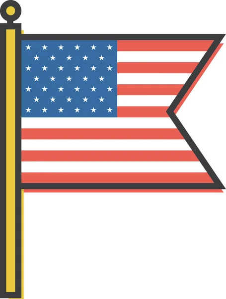 Amerykańska Flaga Stany Zjednoczone Ikona Stylu Wypełnionym — Wektor stockowy