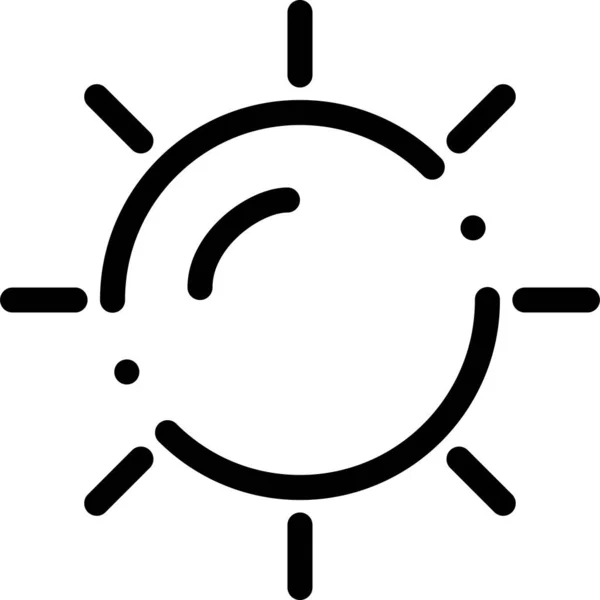 Ikona Słońca Świecącego Plaży Kategorii Turystyka Hotele Gościnność — Wektor stockowy